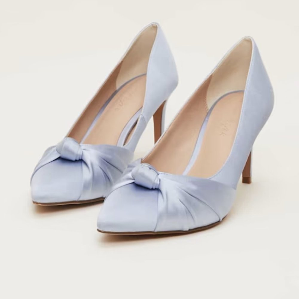 Phase Eight Satin Knot Front Court Shoe Cornflower Blue Size 40 / 9